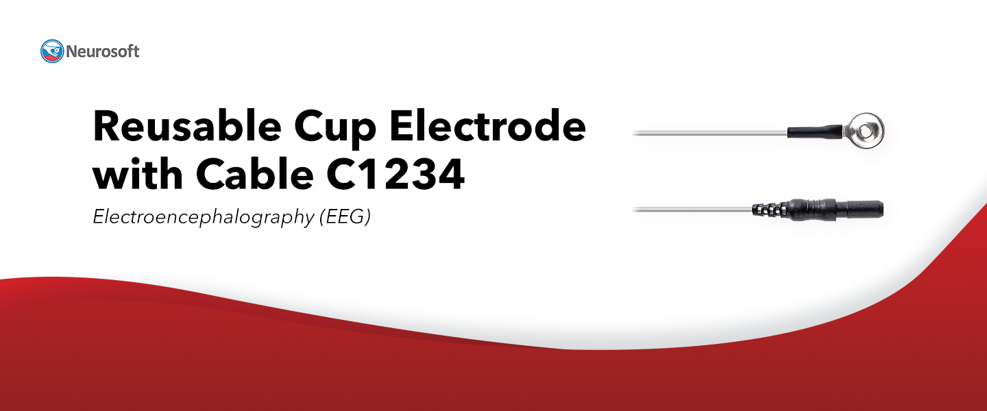 Reusable Cup Electrode with Cable C1234