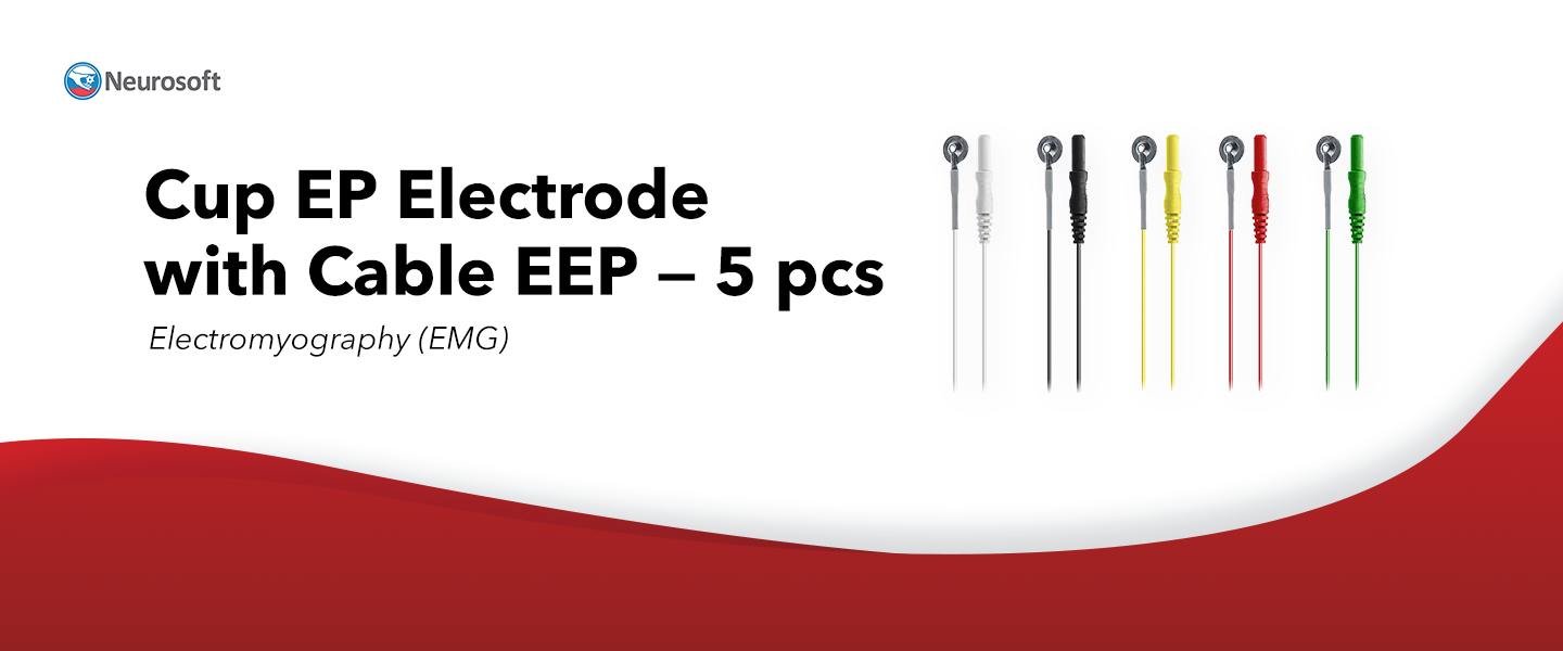 Cup EP Electrode with Cable EEP — 5 pcs