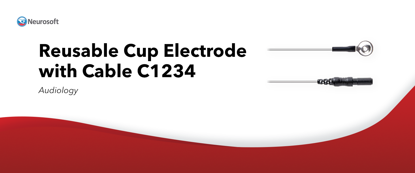 Reusable Cup Electrode with Cable C1234
